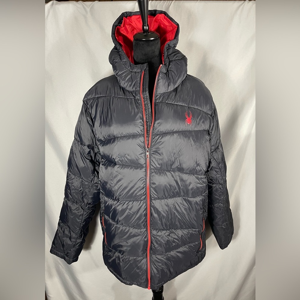 Spyder Black and Red Puffer Jacket